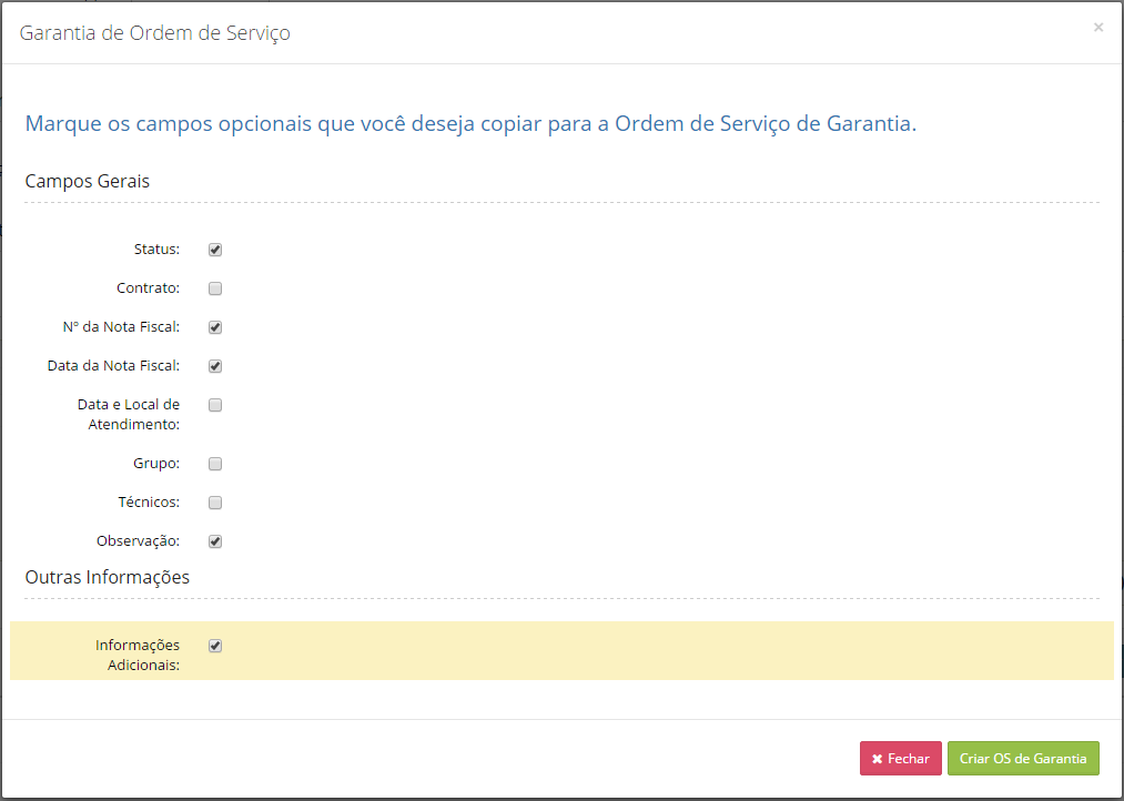 Garantia de Ordem de Serviço