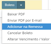 Adicionar na remessa