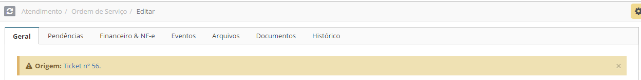 Ordem de Serviço ticket