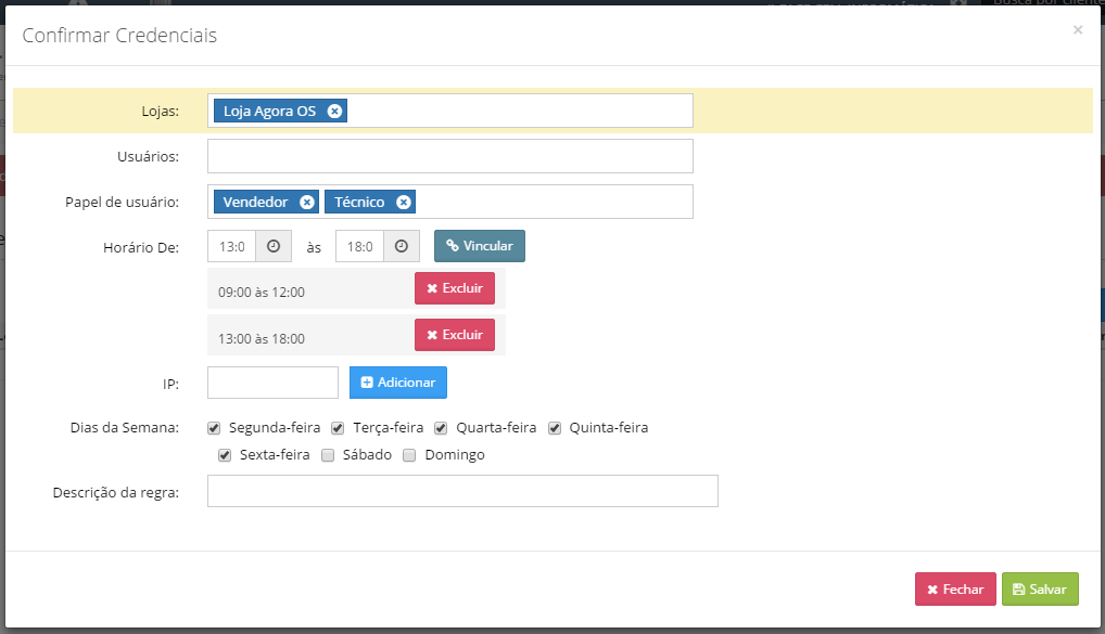 Credenciais firewall 2