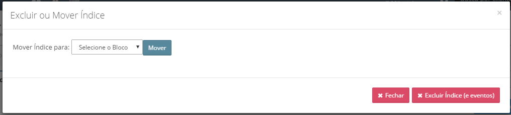 Excluir ou mover indice