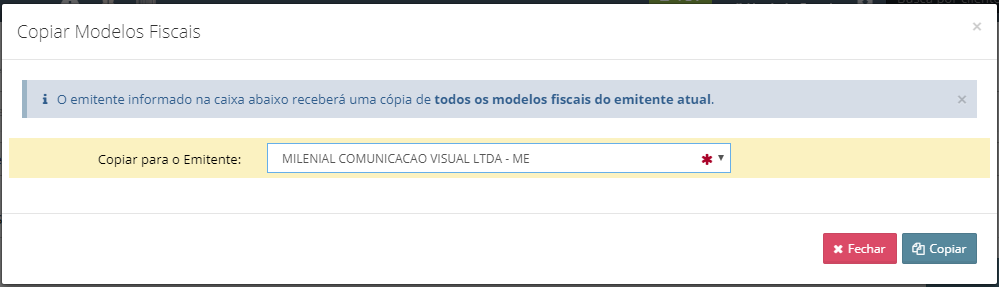 Copiar Modelos fiscais